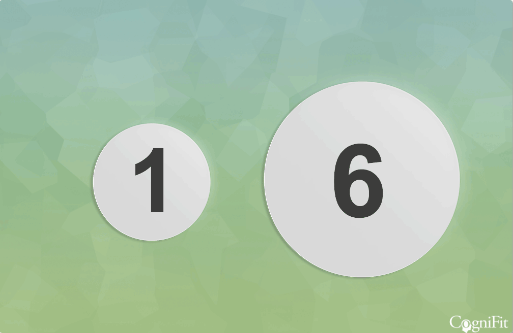 Number-size congruency task: two numbers of different print sizes, choose the higher one