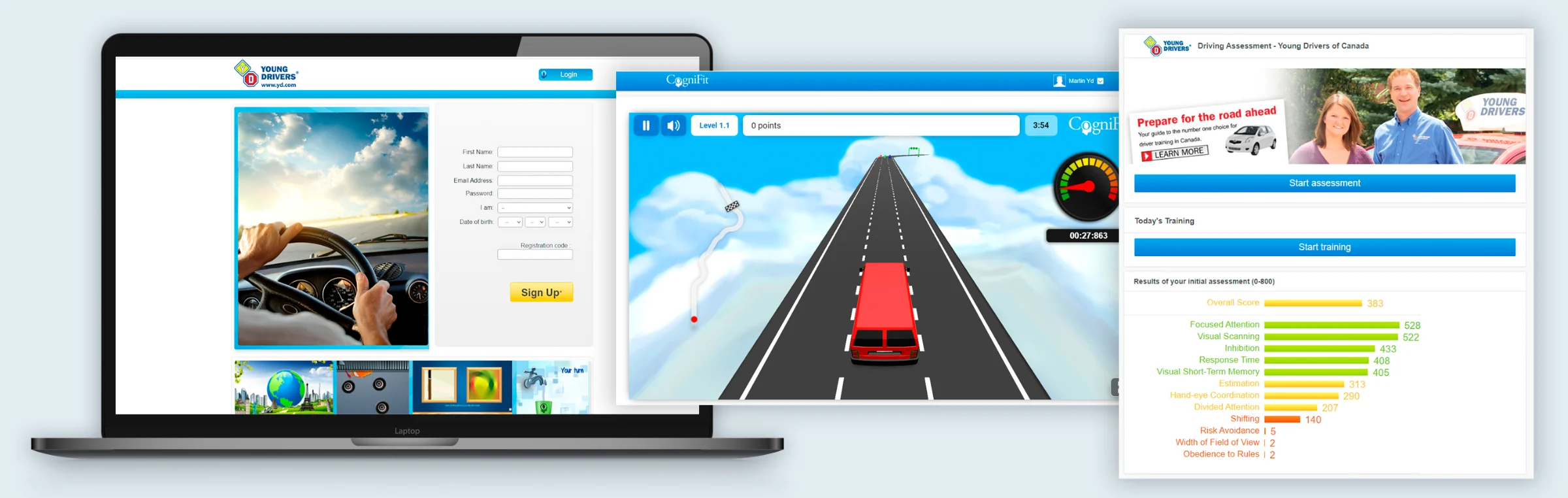 Young Drivers of Canada driving assessment built with CogniFit